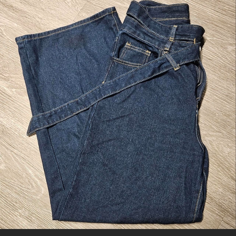 Cut-Out Blue Denim Jeans